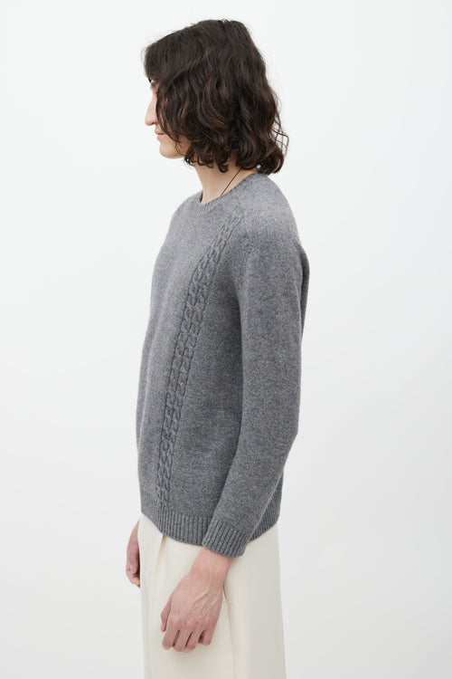 Gucci Grey & Multicolour Wool Knit Sweater
