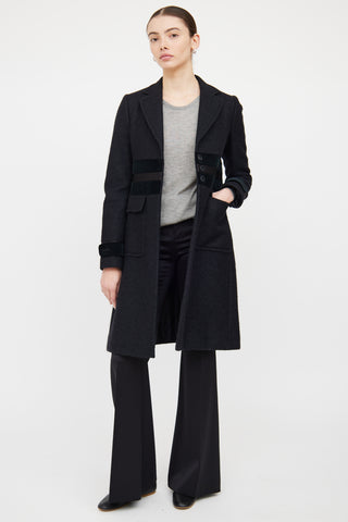 Gucci Black Wool & Panel Detail Waist Jacket