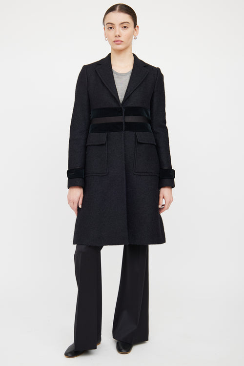 Gucci Black Wool & Panel Detail Waist Jacket