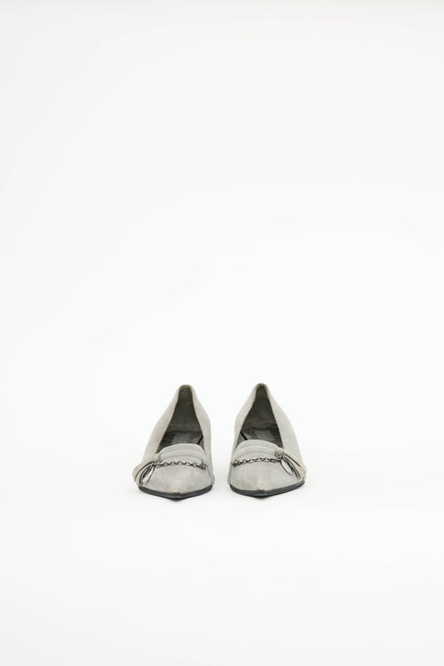 Gucci Suede Chain Heel