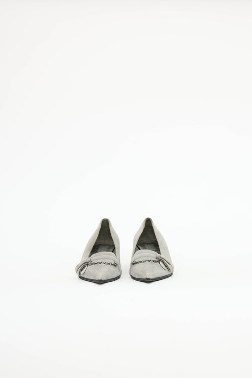 Gucci Suede Chain Heel