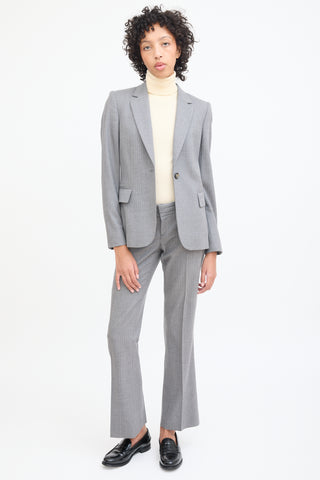 Gucci Grey & White Wool Pinstripe Blazer