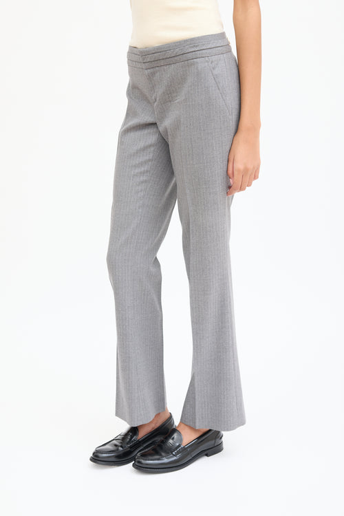 Gucci Grey & White Wool Pinstripe Trouser