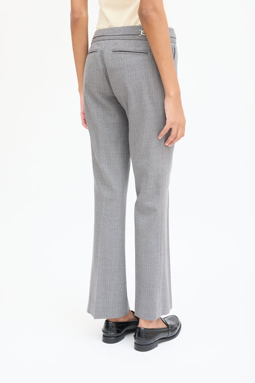 Gucci Grey & White Wool Pinstripe Trouser