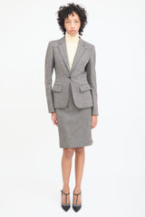 Gucci Grey Wool Tweed Blazer