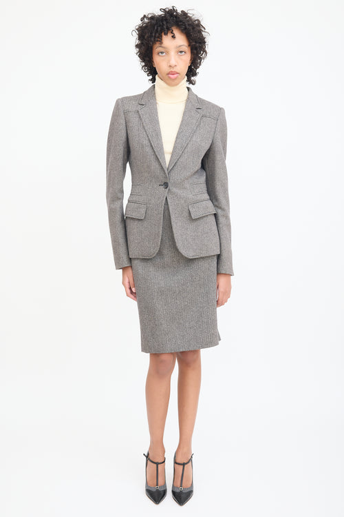 Gucci Grey Wool Tweed Blazer