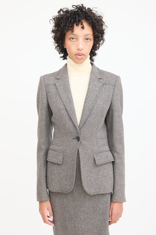 Gucci Grey Wool Tweed Blazer