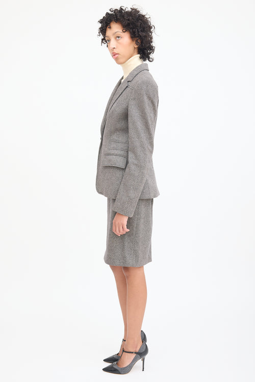 Gucci Grey Wool Tweed Blazer