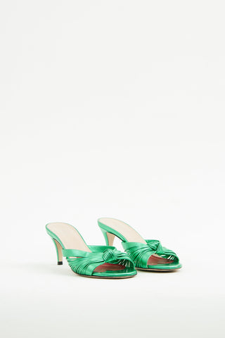 Gucci Green Metallic Knotted Heel