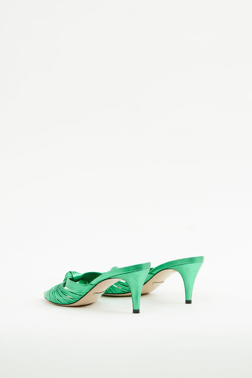 Gucci Green Metallic Knotted Heel