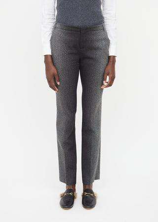 Gucci Grey Wool Pleated Trousers