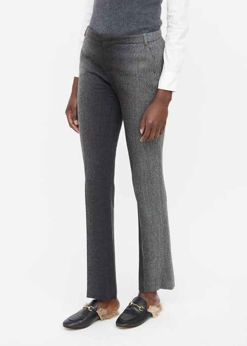 Gucci Grey Wool Pleated Trousers