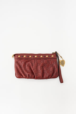 Gucci Guccissima GG Leather Wristlet Bag