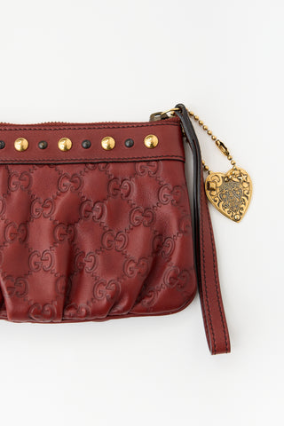 Gucci Guccissima GG Leather Wristlet Bag