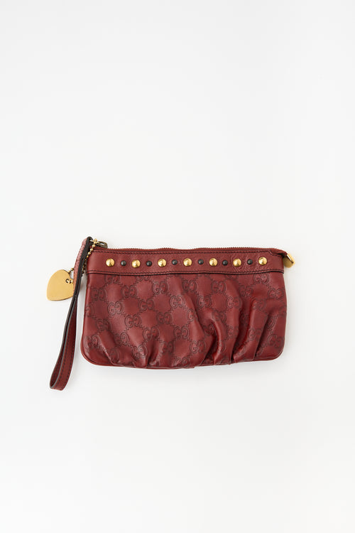 Gucci Guccissima GG Leather Wristlet Bag