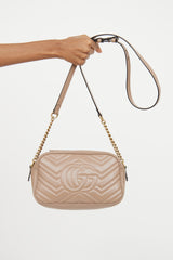 Gucci Beige GG Marmont Crossbody Bag