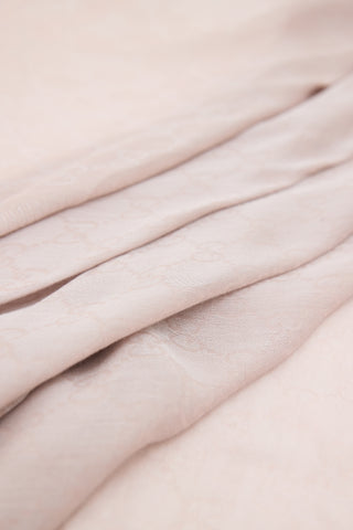 Gucci Jacquard GG Fringe Scarf