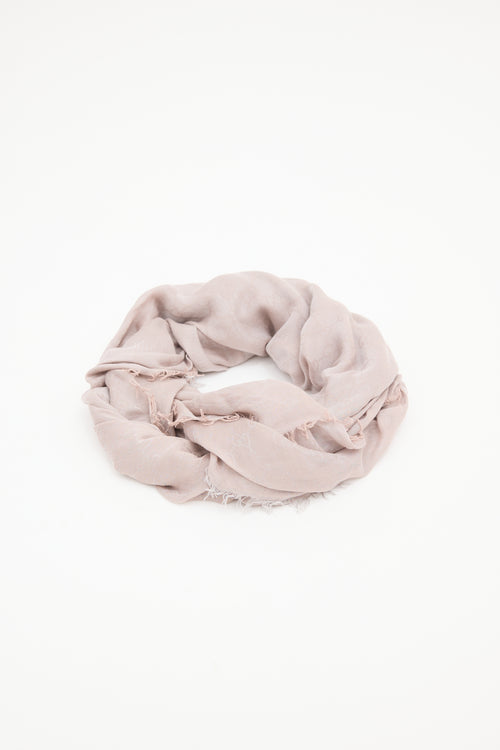 Gucci Jacquard GG Fringe Scarf