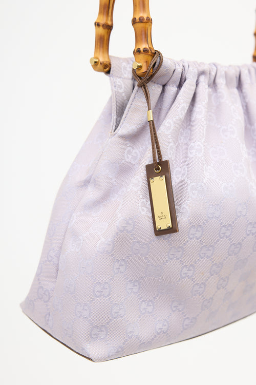 Gucci Canvas GG Bamboo Top Handle Bag