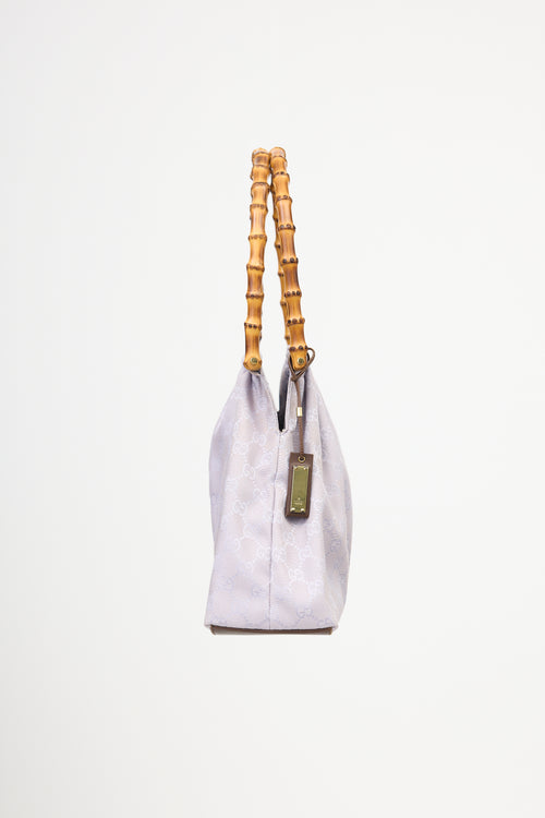 Gucci Canvas GG Bamboo Top Handle Bag