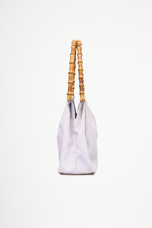Gucci Canvas GG Bamboo Top Handle Bag
