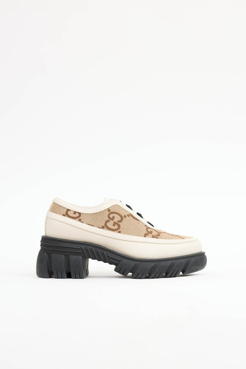 Gucci Leather GG Jumbo Monogram Oxford