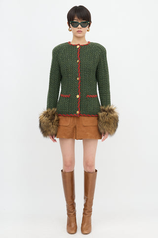 Gucci Knit Fur Trim Jacket