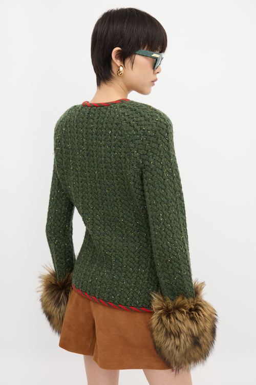 Gucci Knit Fur Trim Jacket