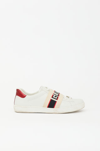 Gucci Leather Ace Logo Stripe Sneaker