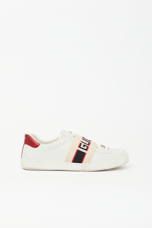 Gucci Leather Ace Logo Stripe Sneaker