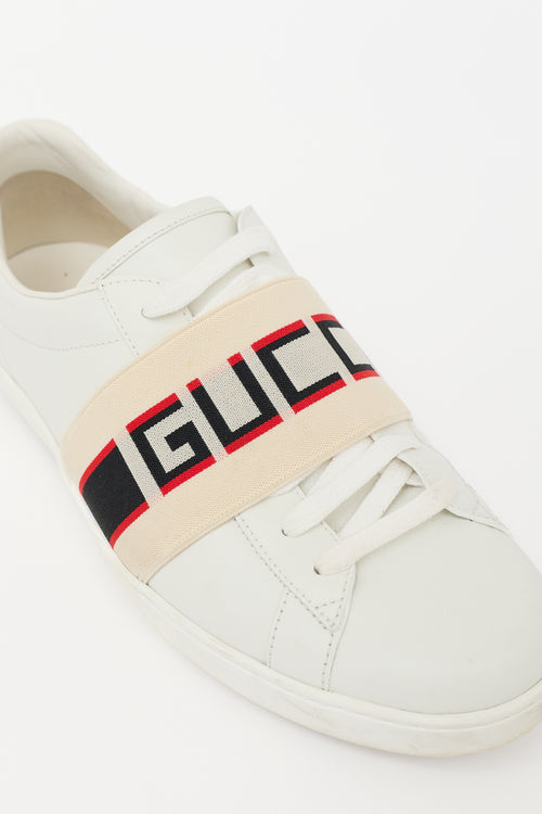 Gucci Leather Ace Logo Stripe Sneaker