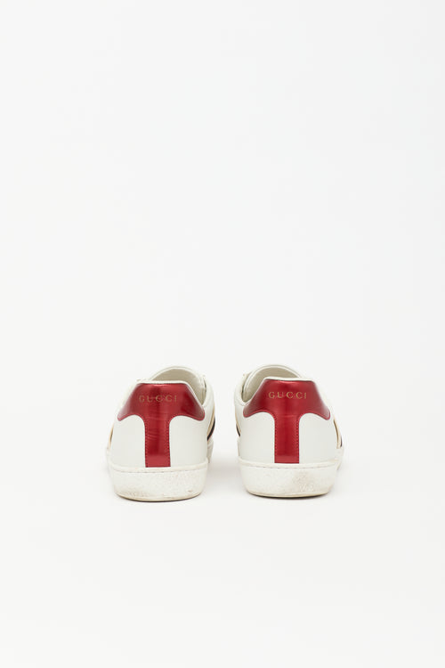 Gucci Leather Ace Logo Stripe Sneaker