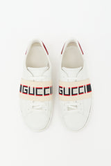 Gucci Leather Ace Logo Stripe Sneaker