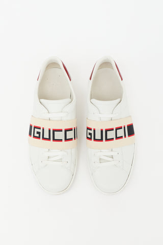 Gucci Leather Ace Logo Stripe Sneaker