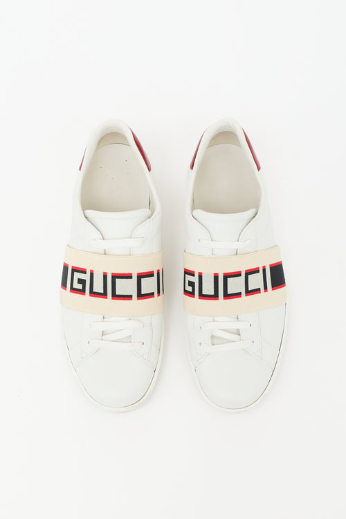 Gucci Leather Ace Logo Stripe Sneaker