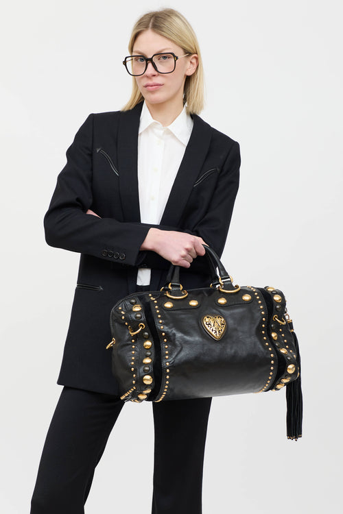 Gucci Leather Babouska Boston Bag