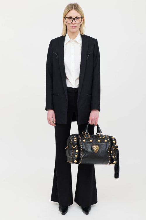 Gucci Leather Babouska Boston Bag