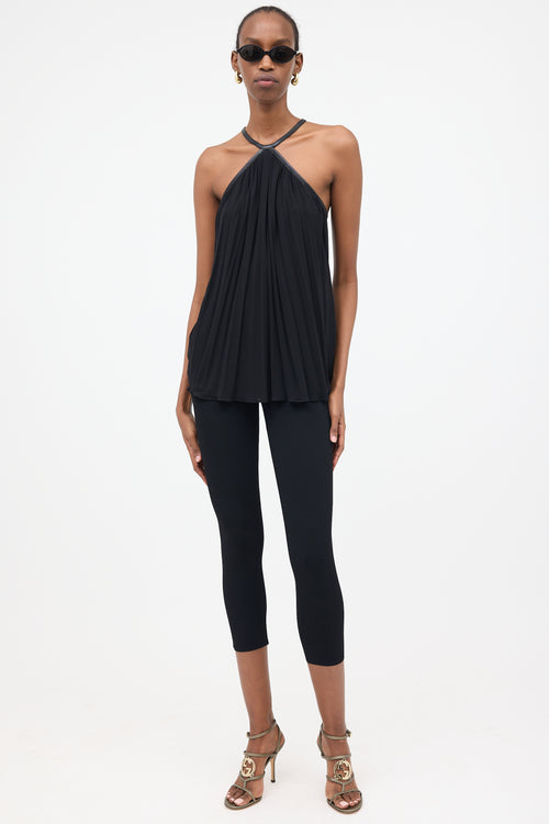 Gucci Leather Buckle Halter Top