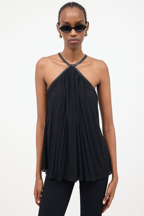 Gucci Leather Buckle Halter Top