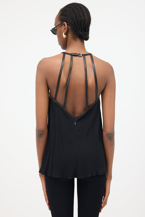 Gucci Leather Buckle Halter Top