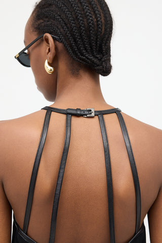 Gucci Leather Buckle Halter Top