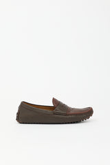 Gucci Leather Diamante Penny Loafer
