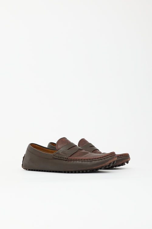 Gucci Leather Diamante Penny Loafer
