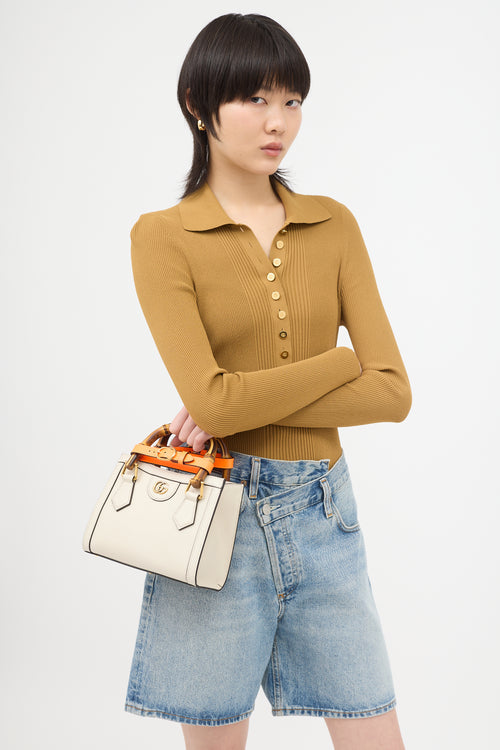 Gucci Leather Diana Small Tote Bag