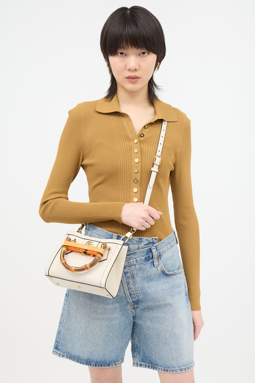 Gucci Leather Diana Small Tote Bag