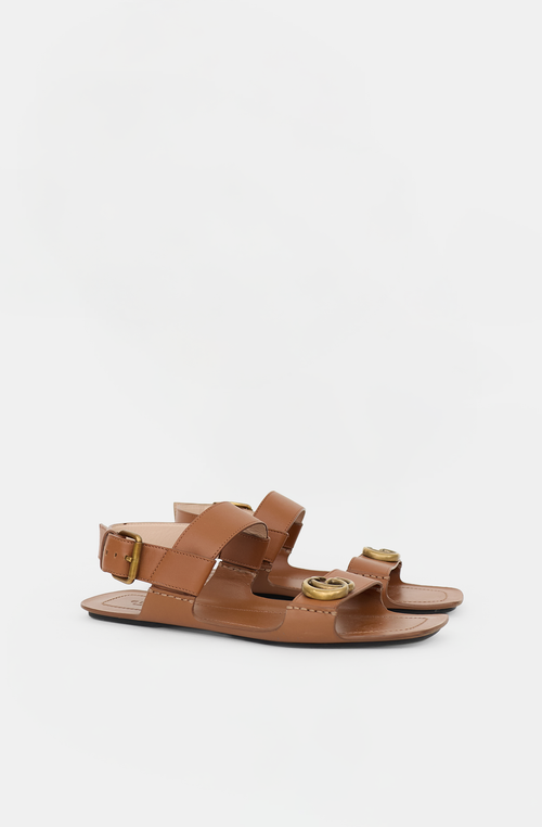 Gucci Leather Double G Sandal