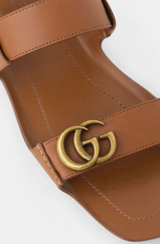 Gucci Leather Double G Sandal