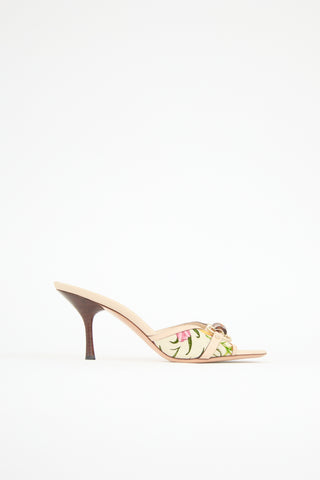 Gucci Leather & Floral Canvas Mule