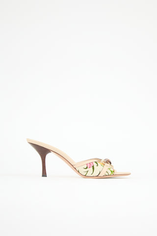 Gucci Leather & Floral Canvas Mule