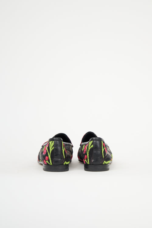 Gucci Leather Floral GG Loafer